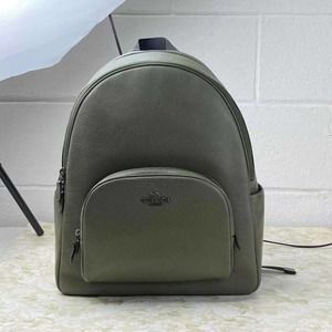 Coach 5669 Large Leather Court Backpack In Kelp